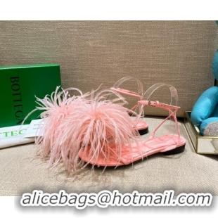 Grade Design Bottega Veneta Feather Dot Flat Sandals 092213 Flamingo Pink