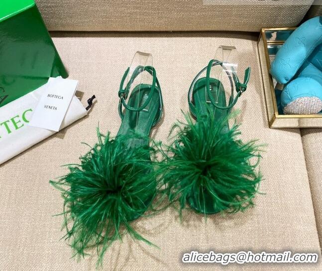 Good Product Bottega Veneta Feather Dot Flat Sandals 092213 Green