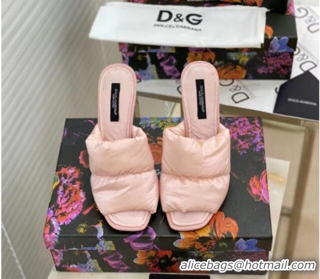 Perfect Dolce & Gabbana DG Down Slide Sandals 10cm 092230 Light Pink