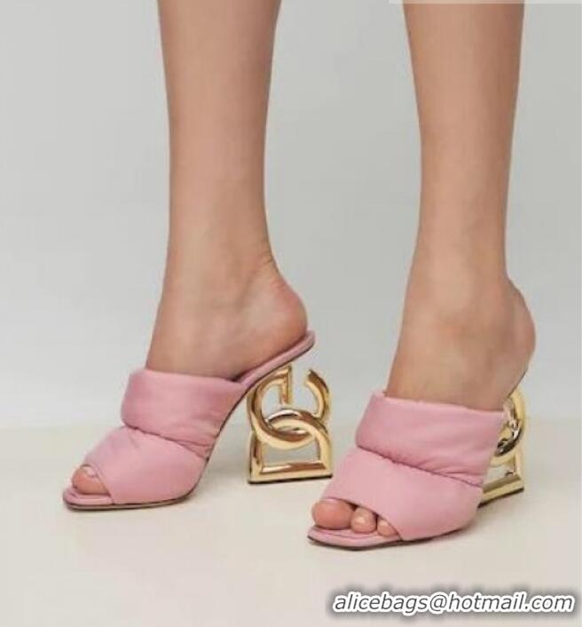 Perfect Dolce & Gabbana DG Down Slide Sandals 10cm 092230 Light Pink