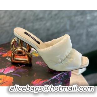 Top Sale Dolce & Gabbana DG Down Slide Sandals 10cm 092230 White