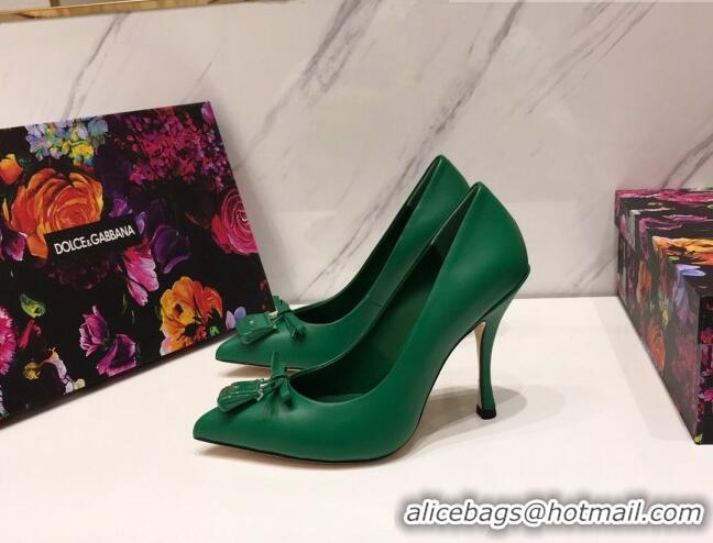 Luxury Dolce & Gabbana DG Calf Leather Pumps 10.5cm 930101 Green