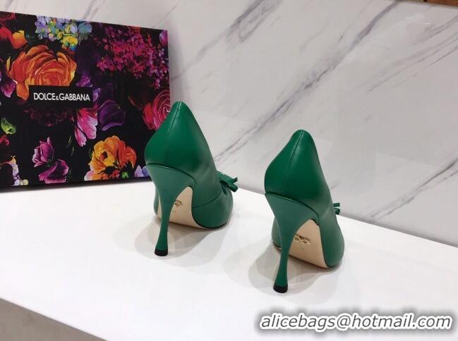 Luxury Dolce & Gabbana DG Calf Leather Pumps 10.5cm 930101 Green