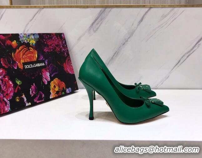 Luxury Dolce & Gabbana DG Calf Leather Pumps 10.5cm 930101 Green