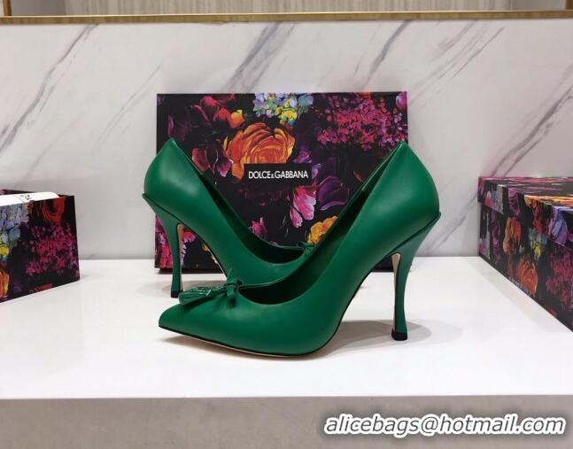 Luxury Dolce & Gabbana DG Calf Leather Pumps 10.5cm 930101 Green