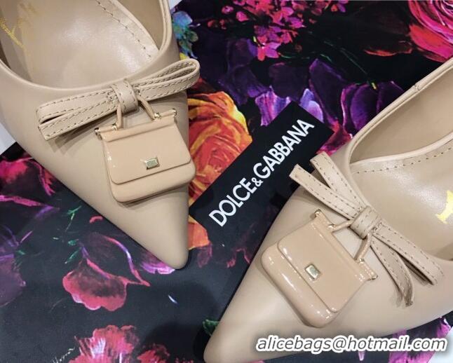 Good Product Dolce & Gabbana DG Calf Leather Pumps 6.5cm 093095 Apricot 2021