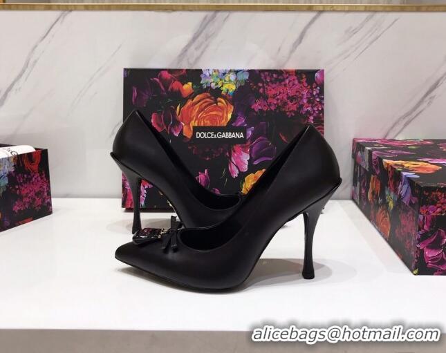 New Style Dolce & Gabbana DG Calf Leather Pumps 10.5cm 093098 All Black