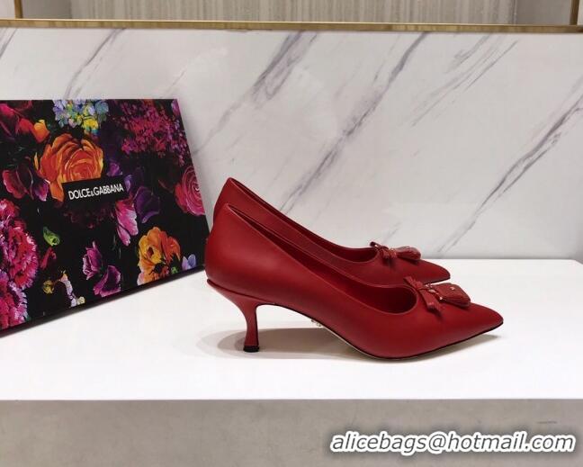 Unique Discount Dolce & Gabbana DG Calf Leather Pumps 6.5cm 093099 Red 2021