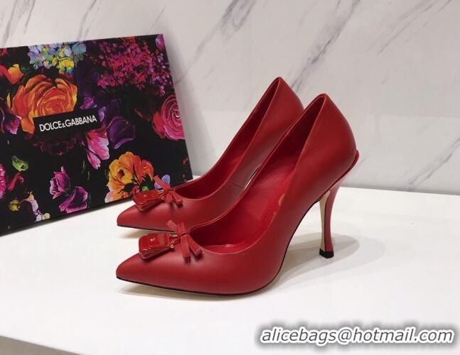 Top Design Dolce & Gabbana DG Calf Leather Pumps 10.5cm 093100 Red