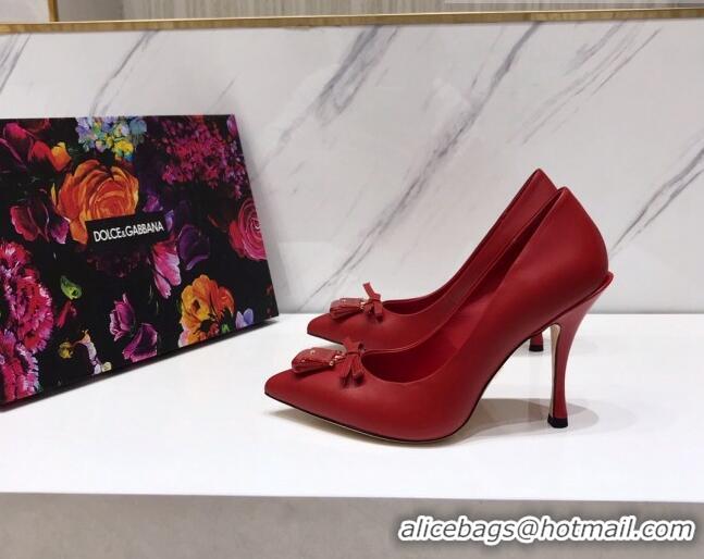 Top Design Dolce & Gabbana DG Calf Leather Pumps 10.5cm 093100 Red