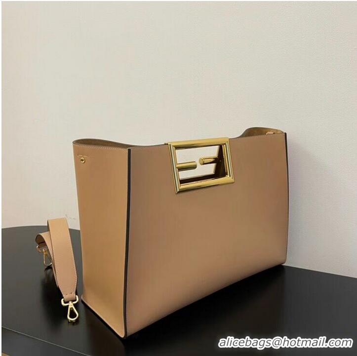 Most Popular FENDI WAY MEDIUM Beige leather bag 8BH391AAI