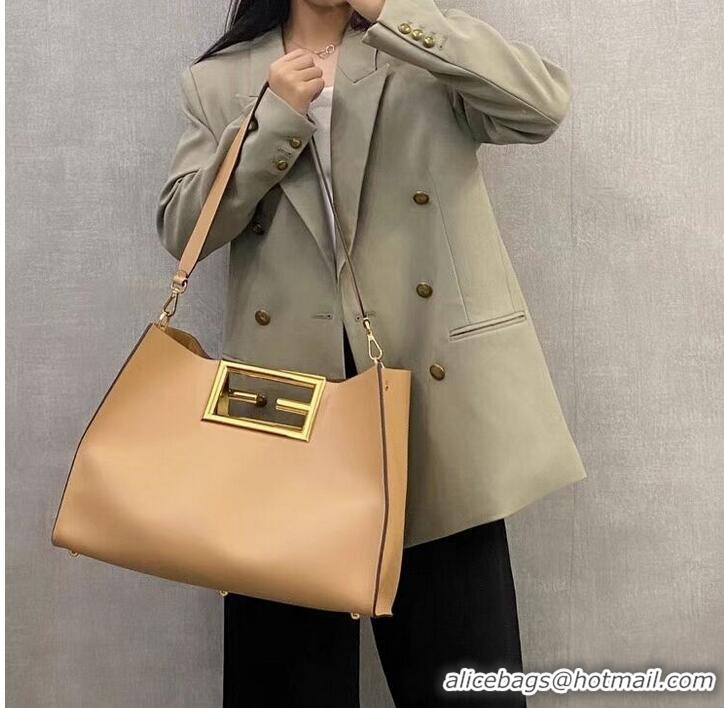 Most Popular FENDI WAY MEDIUM Beige leather bag 8BH391AAI