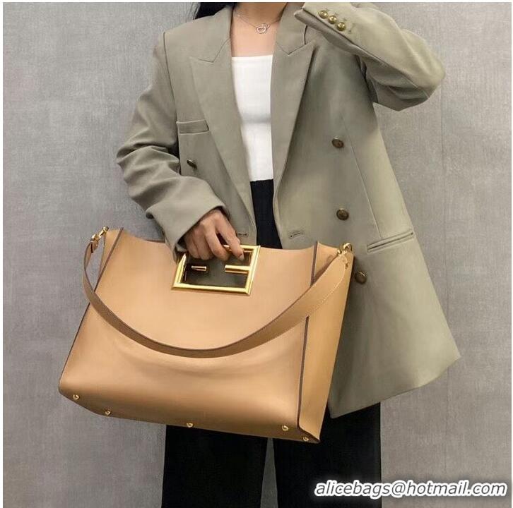 Most Popular FENDI WAY MEDIUM Beige leather bag 8BH391AAI