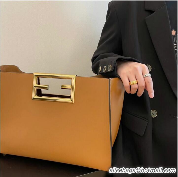 Famous Brand FENDI WAY MEDIUM Brown leather bag 8BH391AAI