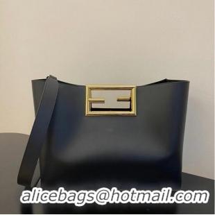 Good Quality FENDI WAY MEDIUM black leather bag 8BH391AAI