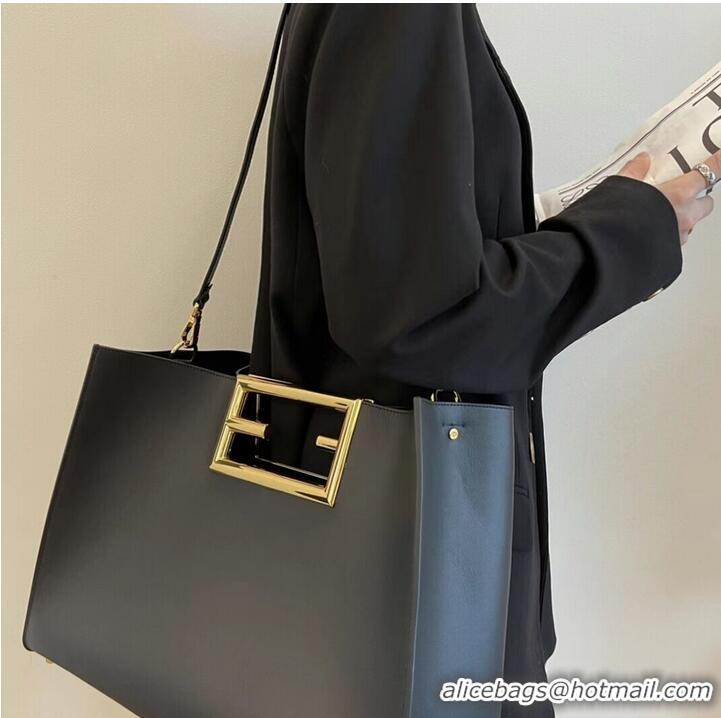 Good Quality FENDI WAY MEDIUM black leather bag 8BH391AAI