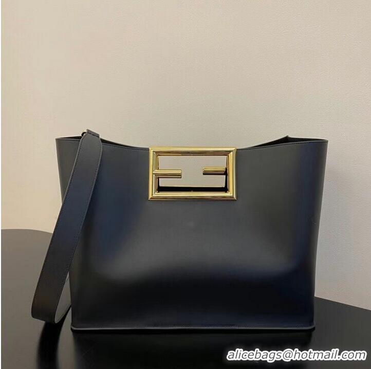 Good Quality FENDI WAY MEDIUM black leather bag 8BH391AAI