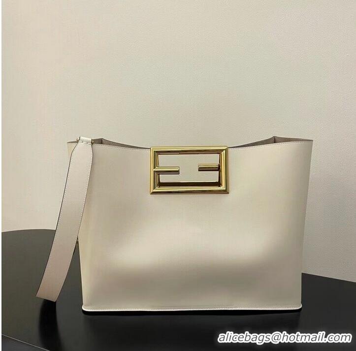 Buy Discount FENDI WAY MEDIUM White leather bag 8BH391AAI