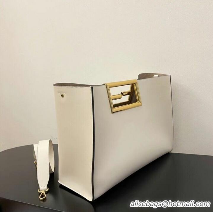 Buy Discount FENDI WAY MEDIUM White leather bag 8BH391AAI