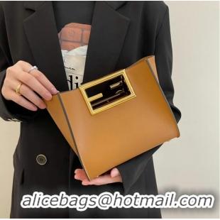 Top Quality FENDI WAY small leather bag 5FB6846 brown