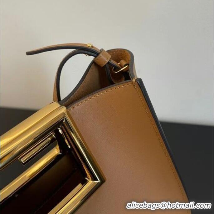 Top Quality FENDI WAY small leather bag 5FB6846 brown