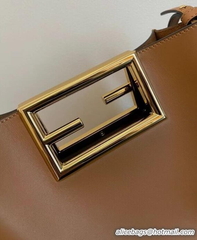 Top Quality FENDI WAY small leather bag 5FB6846 brown