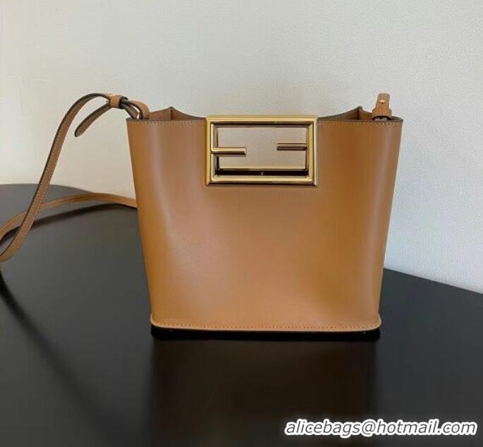 Top Quality FENDI WAY small leather bag 5FB6846 brown