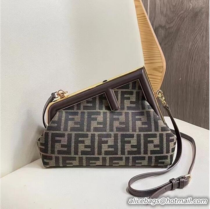 Grade Quality FENDI FIRST fabric bag 5FB2322 Brown