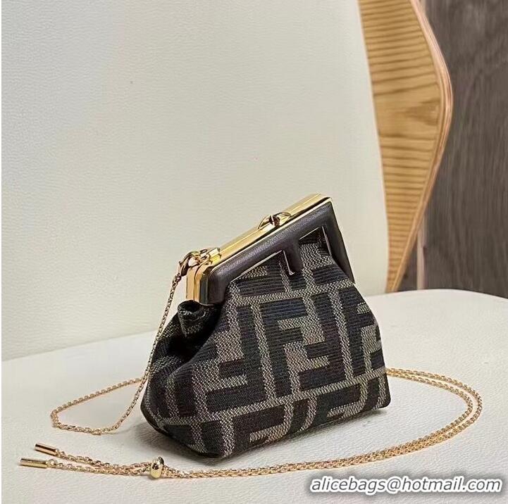 Traditional Specials FENDI FIRST mini fabric bag 5FB2321 Brown