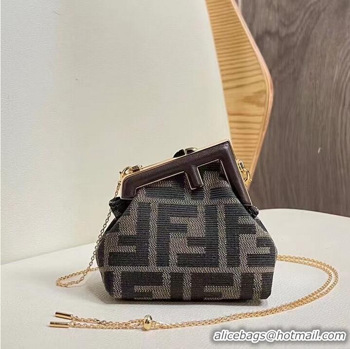 Traditional Specials FENDI FIRST mini fabric bag 5FB2321 Brown