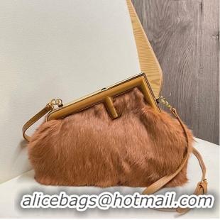 Inexpensive FENDI FIRST SMALL mink bag 8BP129A brown