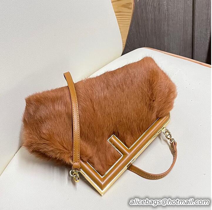 Inexpensive FENDI FIRST SMALL mink bag 8BP129A brown