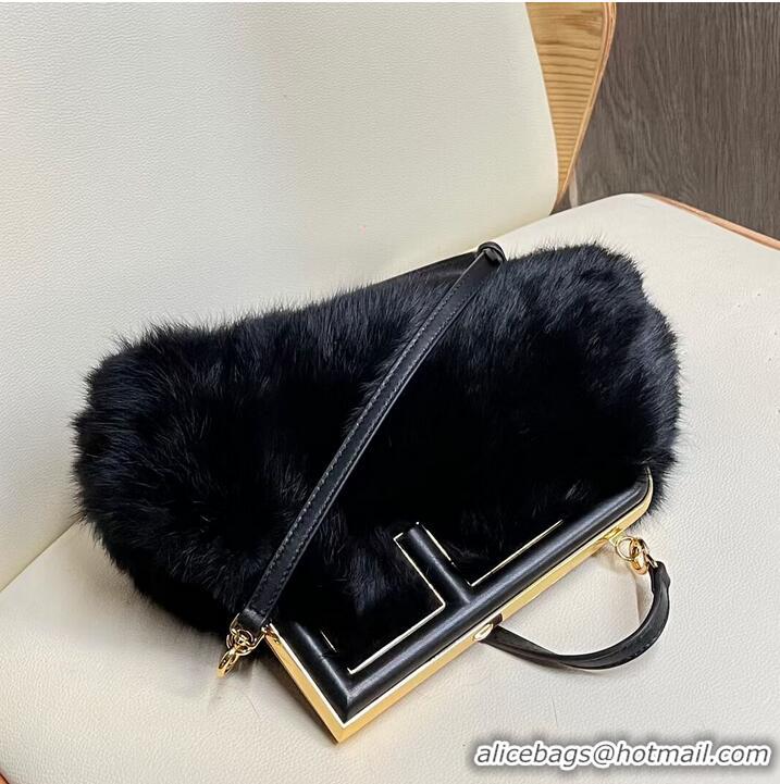 Shop Grade FENDI FIRST SMALL mink bag 8BP129A black