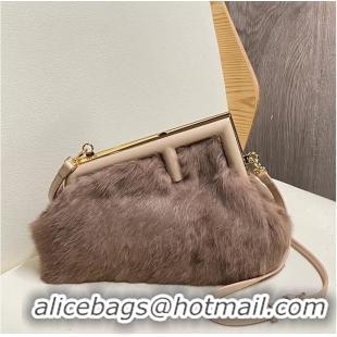 Fashion Discount FENDI FIRST SMALL mink bag 8BP129A grey