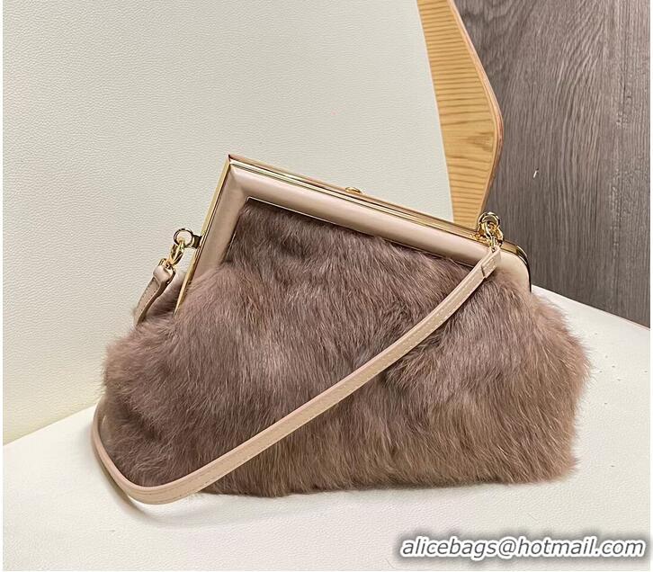 Fashion Discount FENDI FIRST SMALL mink bag 8BP129A grey