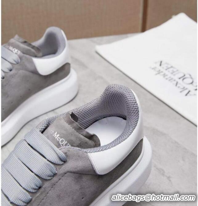 Perfect Alexander Mcqueen Suede and Calfskin Sneakers 081331 Grey