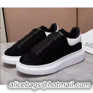 Super Quality Alexander Mcqueen Suede and Calfskin Sneakers 081331 Black