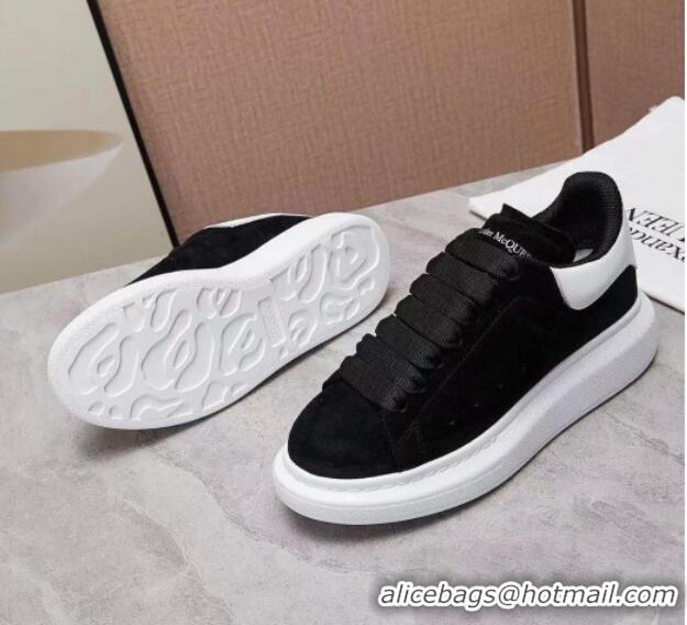 Super Quality Alexander Mcqueen Suede and Calfskin Sneakers 081331 Black