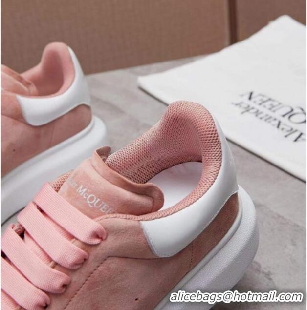 Best Design Alexander Mcqueen Suede and Calfskin Sneakers 081331 Light Pink