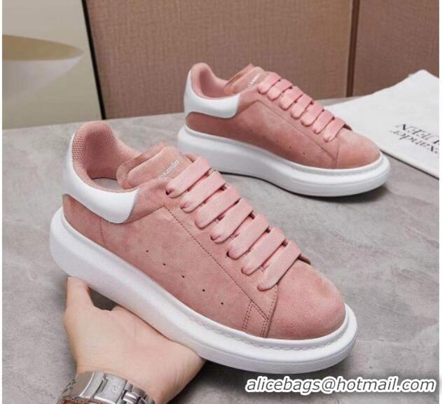 Best Design Alexander Mcqueen Suede and Calfskin Sneakers 081331 Light Pink