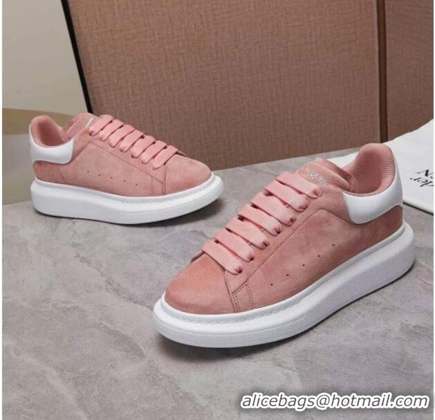 Best Design Alexander Mcqueen Suede and Calfskin Sneakers 081331 Light Pink