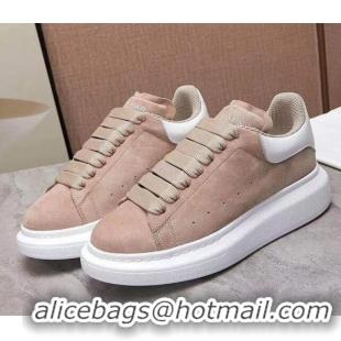 Cute Alexander Mcqueen Suede and Calfskin Sneakers 081331 Nude 