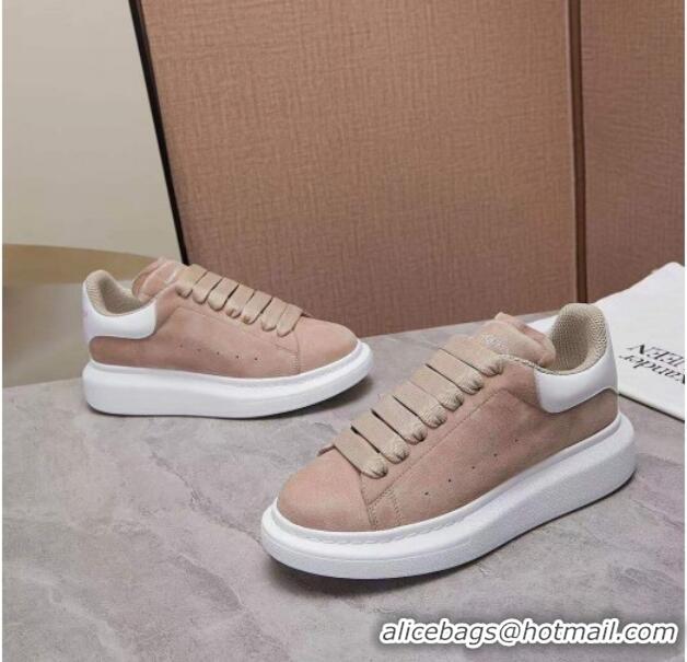 Cute Alexander Mcqueen Suede and Calfskin Sneakers 081331 Nude 