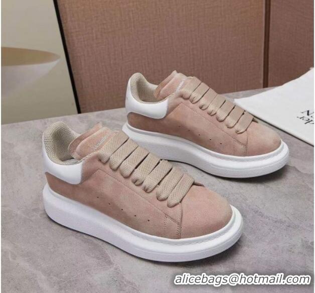 Cute Alexander Mcqueen Suede and Calfskin Sneakers 081331 Nude 