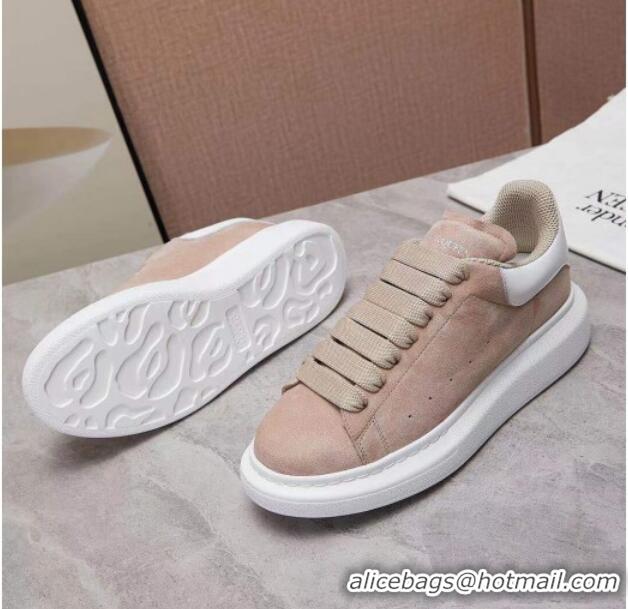 Cute Alexander Mcqueen Suede and Calfskin Sneakers 081331 Nude 