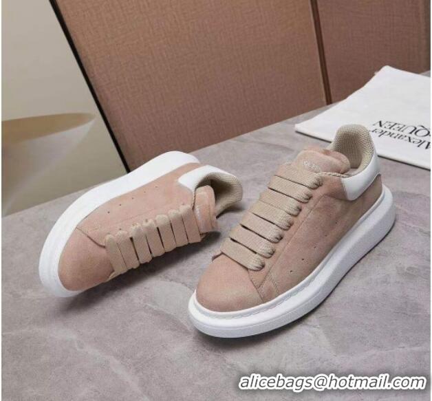 Cute Alexander Mcqueen Suede and Calfskin Sneakers 081331 Nude 