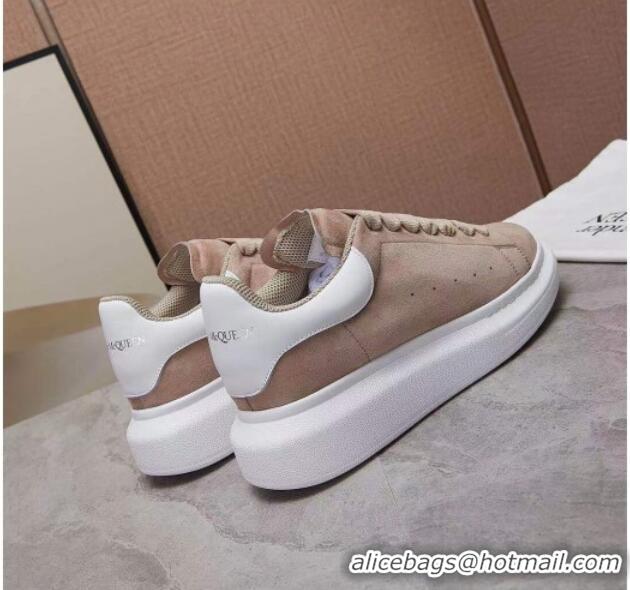 Cute Alexander Mcqueen Suede and Calfskin Sneakers 081331 Nude 