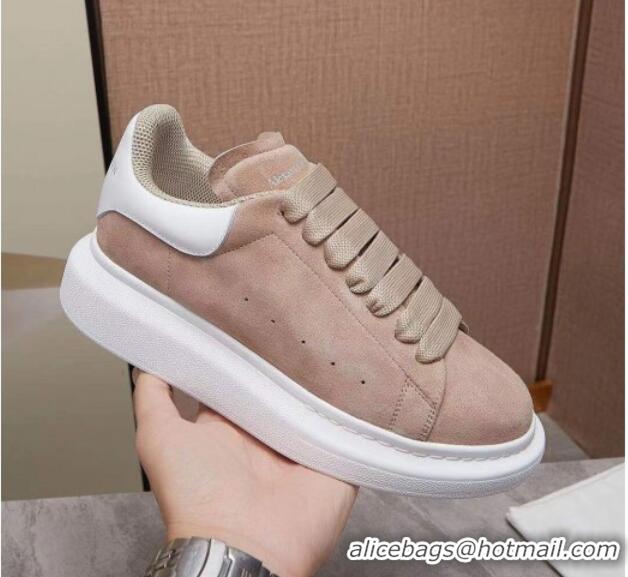 Cute Alexander Mcqueen Suede and Calfskin Sneakers 081331 Nude 