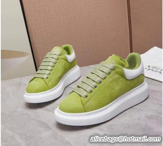 Reasonable Price Alexander Mcqueen Suede and Calfskin Sneakers 081331 Green