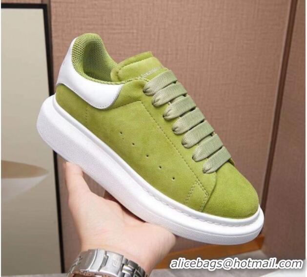 Reasonable Price Alexander Mcqueen Suede and Calfskin Sneakers 081331 Green